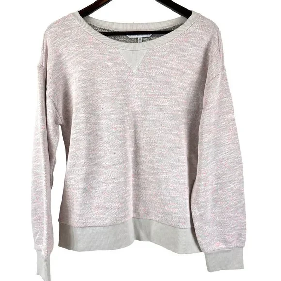 Cupcakes and Cashmere Pink/Gray/Blue Teo Space Dyes Knit Sweatshirt Size Medium - Picture 1 of 8